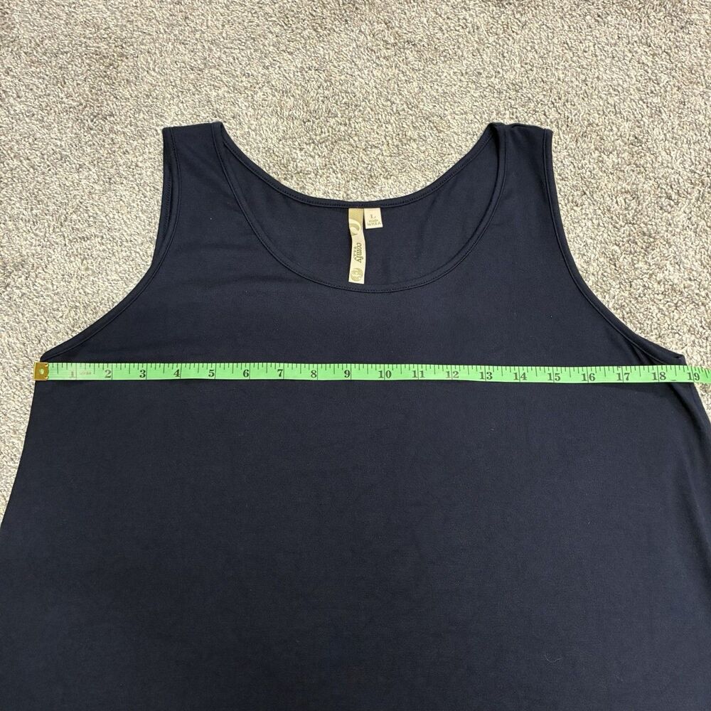 Comfy USA Sleeveless Swing Dress Size Large - Navy Blue Soft Stretchy Comfort - Picture 7 of 8